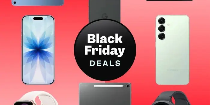 کلاژی از محصولات Apple، Google و Samsung برای پیشنهادهای جمعه‌سیاه Verizon