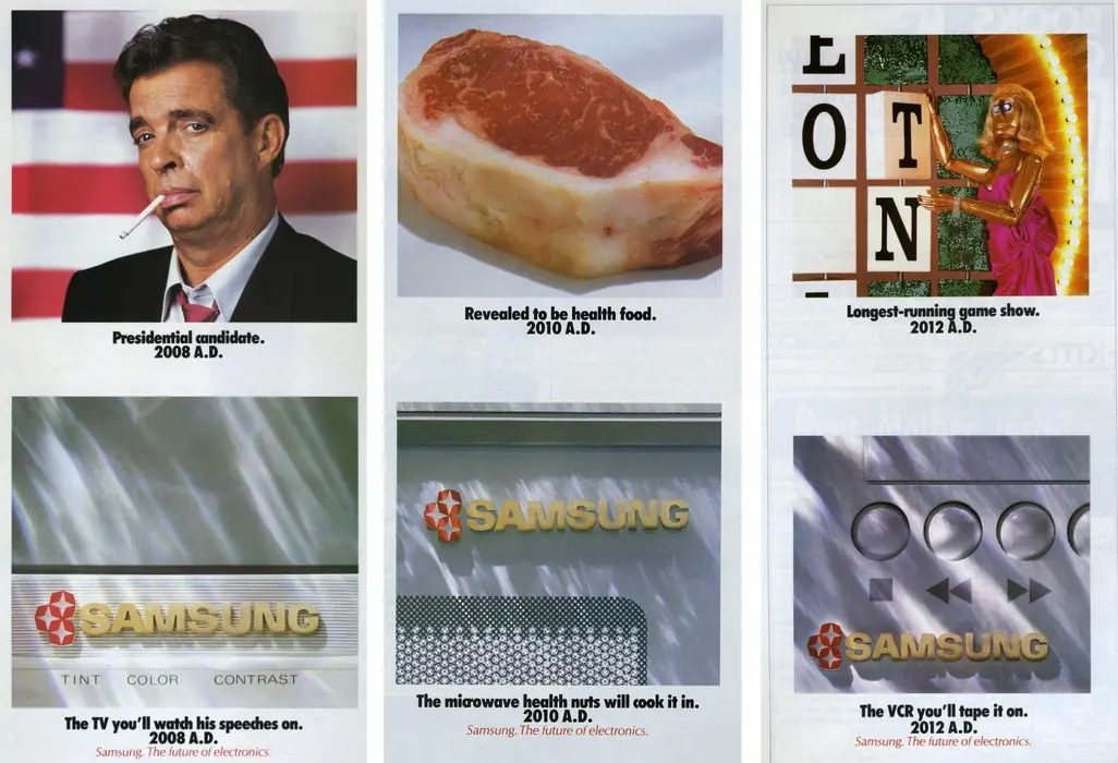 تبلیغات سامسونگ از سال ۱۹۸۸ که در مجله Smithsonian چاپ شده و زندگی آینده را پیش‌بینی می‌کردند.