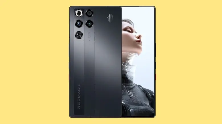 تصویر رسمی رد مَجیک ۱۱ پرو (ZTE Nubia) در رنگ مشکی، از جلو و پشت